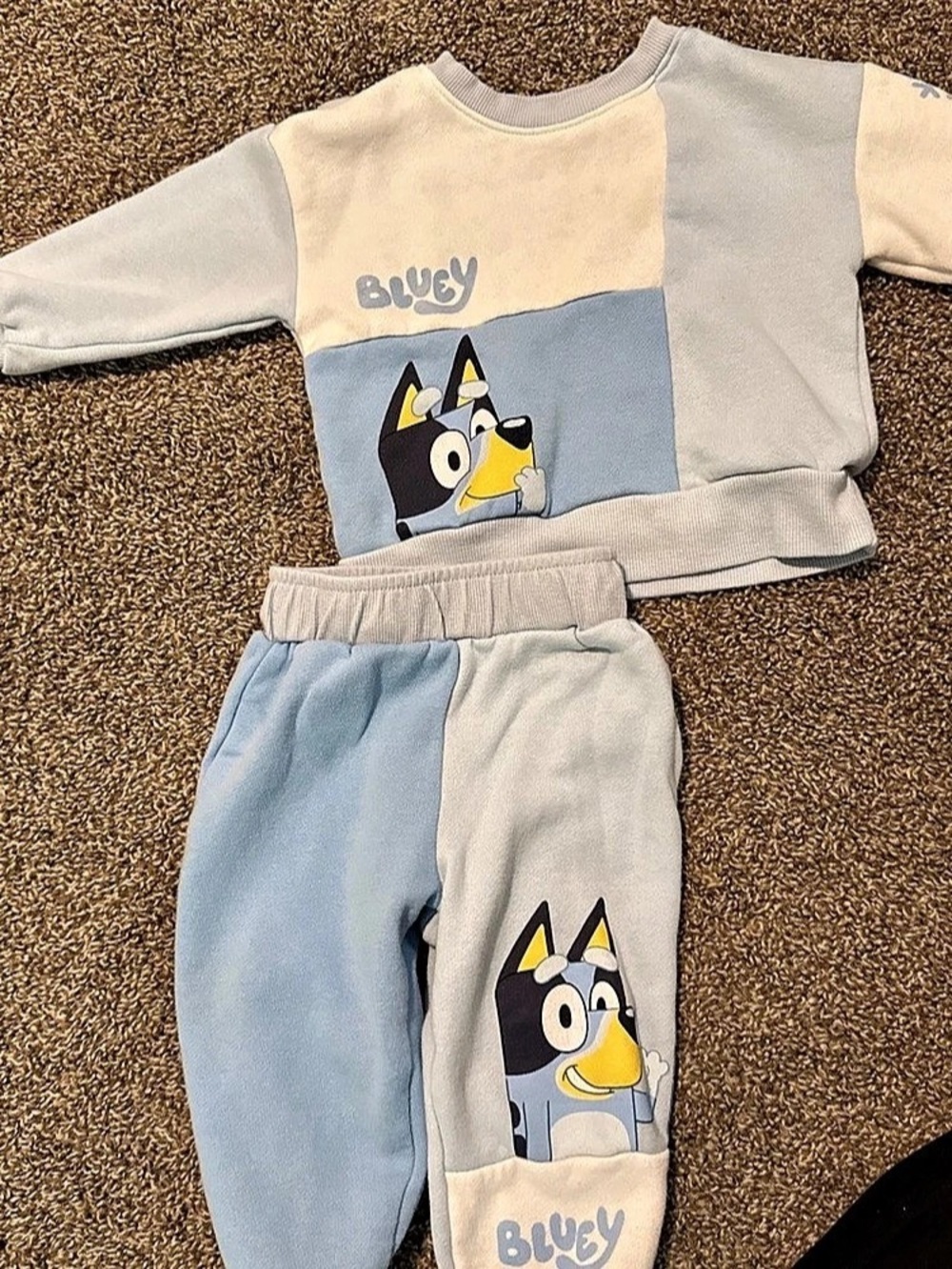 9-12 month BLUEY 2-piece Sweat Fabric Set Sweatshirt & Jogger Set Blue & Gray